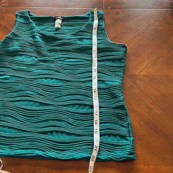 Cocomo Size L Teal Textured Knit Top Sleeveless - Picture 7 of 7